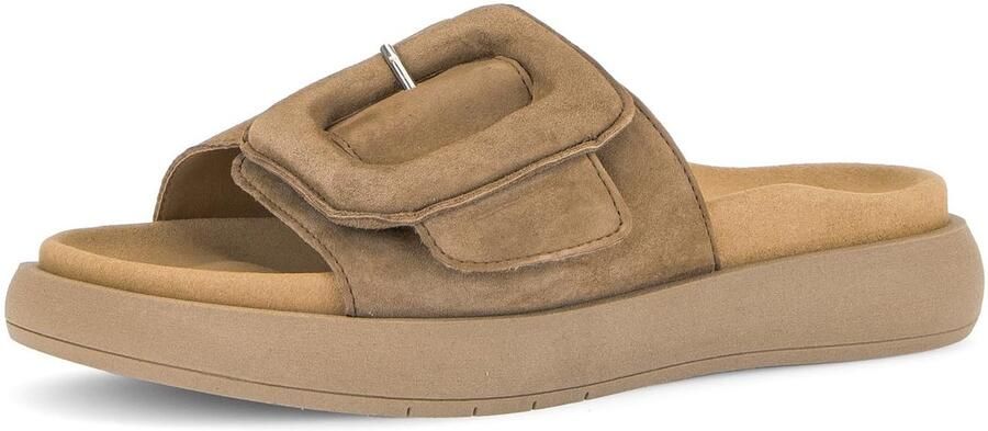 Dailygoods- Damesslippers Beste Pasvorm Gabor Korte Schacht Plat Lak Leer Comfortabele Binnenzool Sandalen