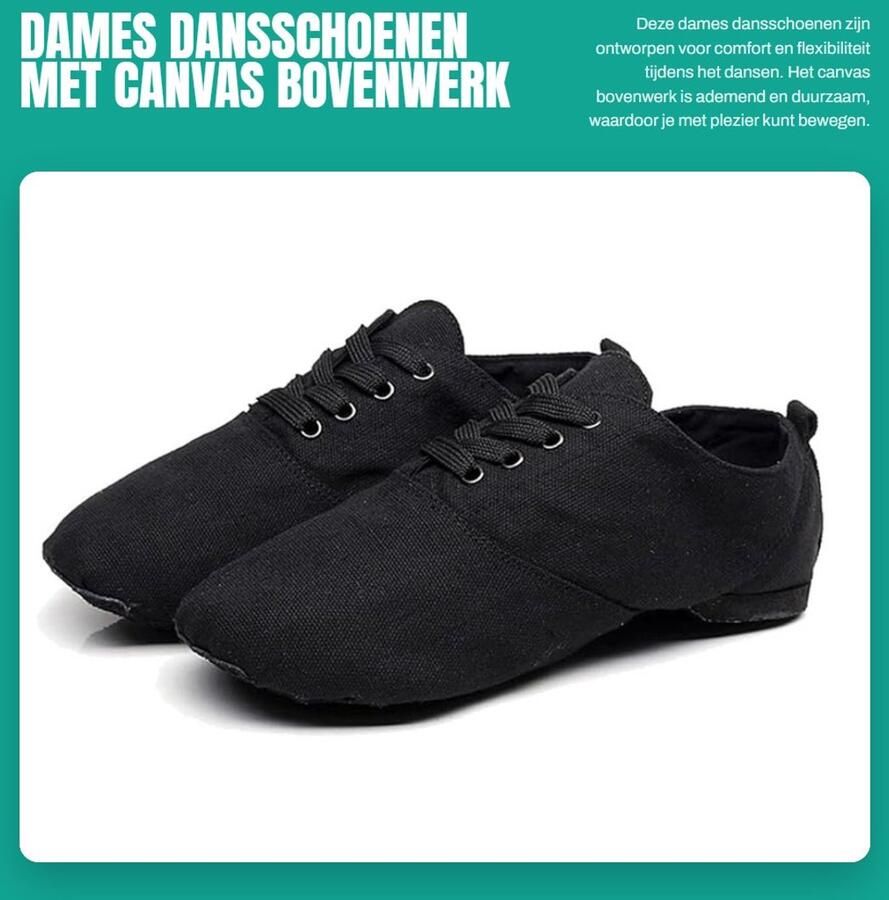 Dailygoods- Dansschoenen Dames Canvas Antislip Split Zool Duurzaam Ademend Flexibel