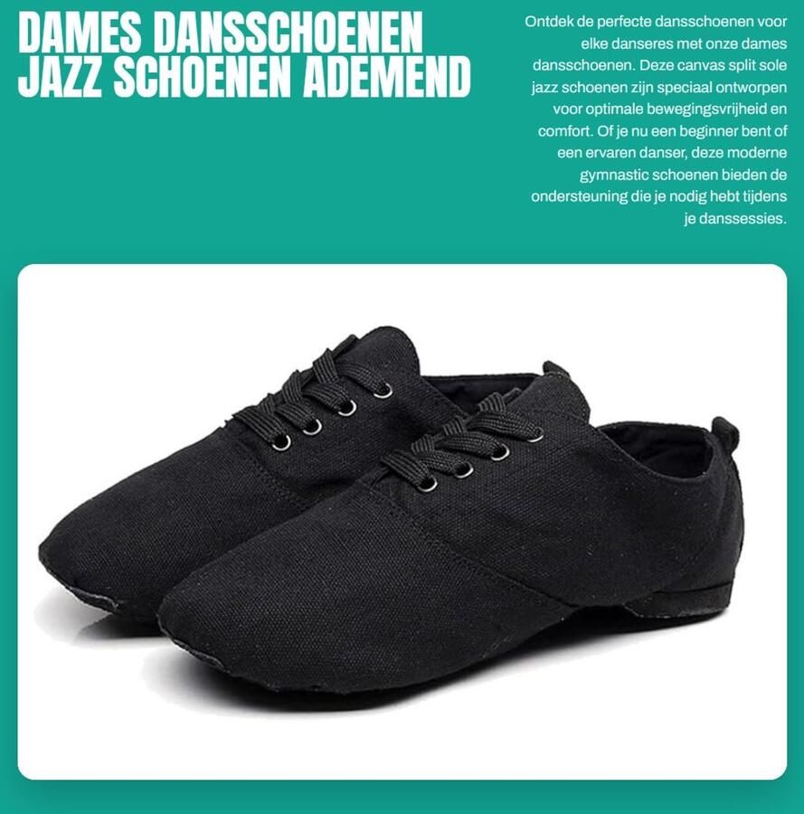 Dailygoods- Dansschoenen Dames Canvas Antislip Split Zool Duurzaam Ademend Flexibel Ontwerp