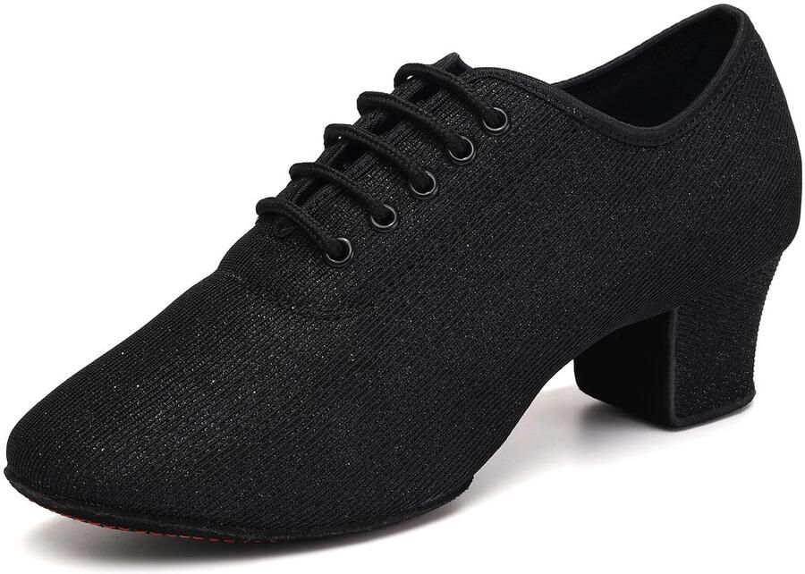 Dailygoods- Dansschoenen Dames Zacht Ademend Dansschoenen Dames Ballroom Salsa Dansschoenen Dames Gesloten Toe Lace-up Dansschoenen Comfortabel voor Standaard Dans Dansschoenen Voor Vrouwen