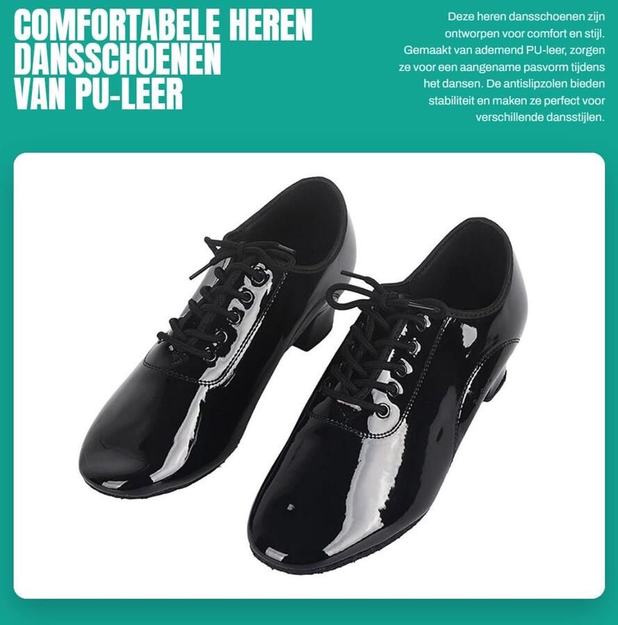 Dailygoods- Dansschoenen Zachte Comfortabele Dansschoenen Antislip Ade d PU-Leer Dansschoenen