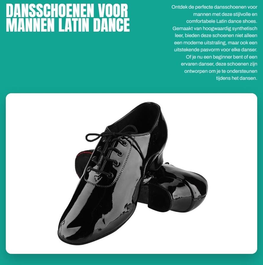 Dailygoods- Dansschoenen Heren Professioneel Ontwerp Ademend Synthetisch Leer Verstelbare Neus Comfortabele Dansschoenen Geschikt voor Elk Seizoen