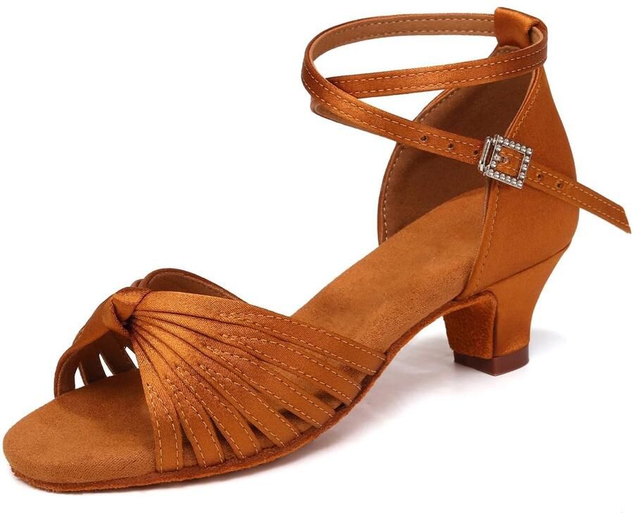 Inovra- Dansschoenen Meisjes Open Teen Latijns-Amerikaanse Dansschoenen Salsa Schoenen 1 5 Inch Hak Oefenschoenen Schokbestendig Salsaschoenen