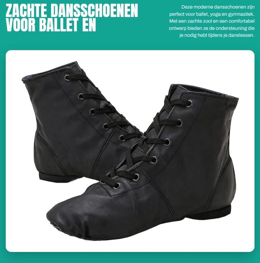Dailygoods- Dansschoenen Zachte Zool Verstelbare Dansschoenen Antislip Zool PU Materiaal Ideaal voor Ballet Yoga Comfortabele Pasvorm Balletschoenen