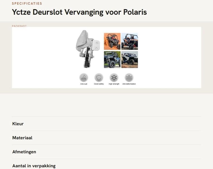 Dailygoods- Deurslot Vervanging Hoogwaardige Metaalconstructie Verbeterde Veiligheid Geschikt voor Polaris Duurzaam OEM Specificaties