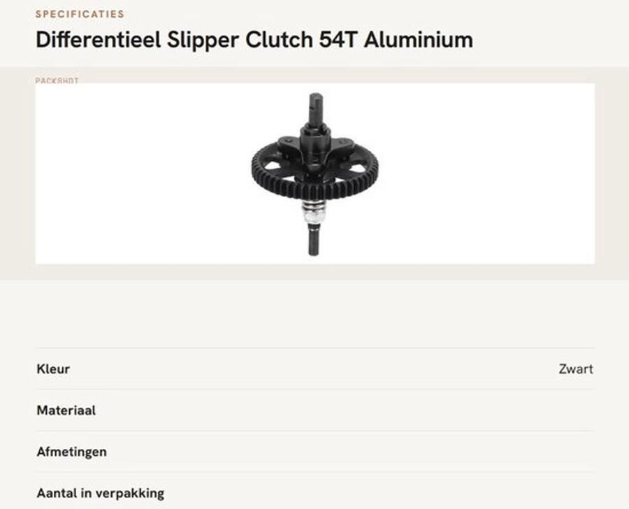 Dailygoods- Differentieel Slipper Clutch 54T Gehard Staal
