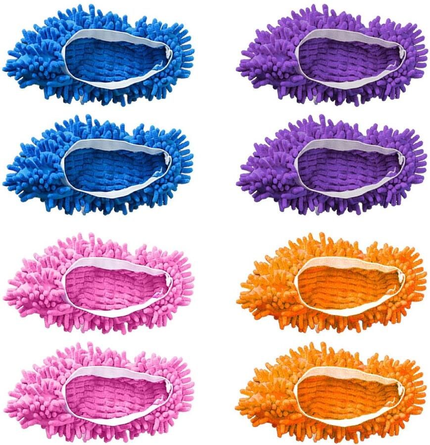 Dailygoods Dweilpantoffels Schoenen voor vloerreiniging Afneembare en wasbare pantoffels Meerkleurig Sterke waterabsorptie Geschikt voor h