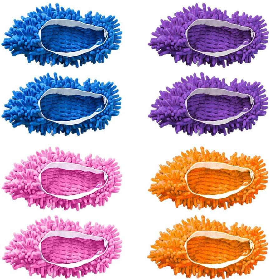 Dailygoods Dweilpantoffels Schoenen voor vloerreiniging Afneembare en wasbare pantoffels Meerkleurig Sterke waterabsorptie Geschikt voor h