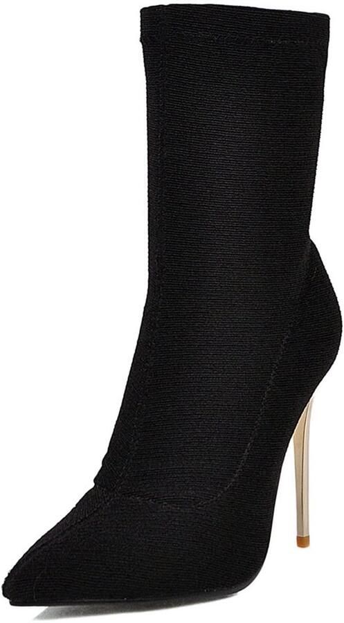 Dailygoods- Enkellaarsjes hak Dames laarzen Sexy stiletto Elastisch ontwerp Comfortabel Elegant silhouet Dameslaarzen