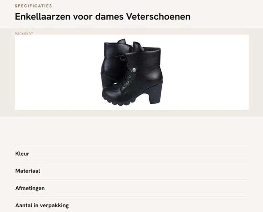 Dailygoods- Enkellaarzen dames Veterschoenen Blokhak Halfhoge