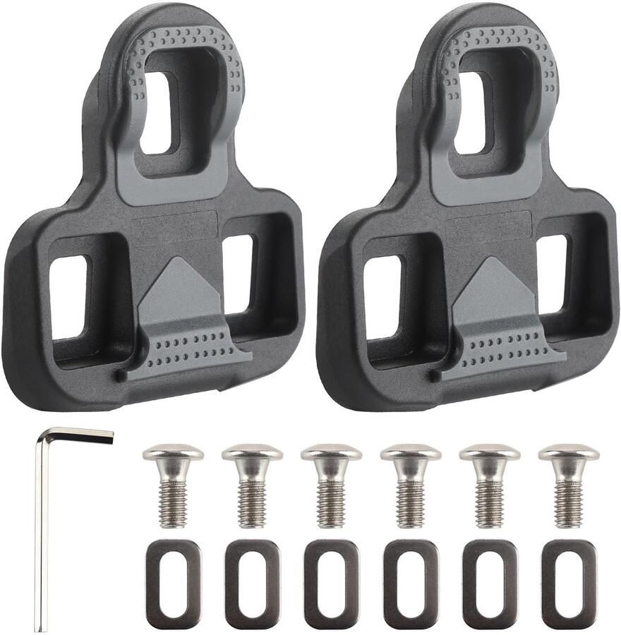Dailygoods Fietsschoenplaatjes compatibel met Look KEO Bike Grip Cleats Fietsschoenen voor Fietsschoenen Indoor Outdoor Road Mountainbike Schoenplaatjes Set Racefiets Pedalen met Montageset Anti-Slip TPU