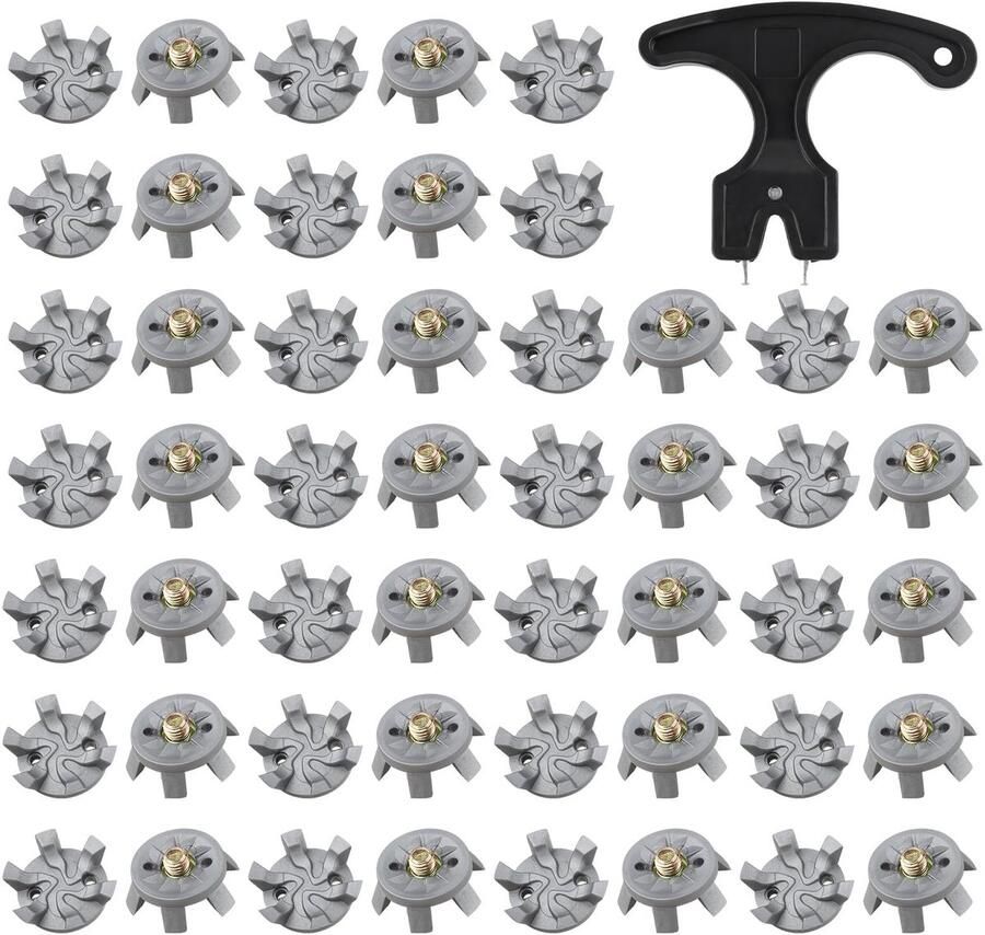 Dailygoods- Golfschoen Spikes 50 Stuks Vervangingen Metalen Draad Schroef 6 mm Golfsteeksleutel Duurzaam TPU Eenvoudige Installatie Golfschoenen