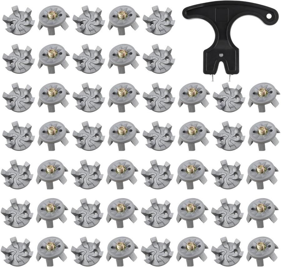 Dailygoods- Golfschoen Spikes 50 Stuks Vervangingen Metalen Draad Schroef 6 mm Golfsteeksleutel Duurzaam TPU Eenvoudige Installatie Golfschoenen