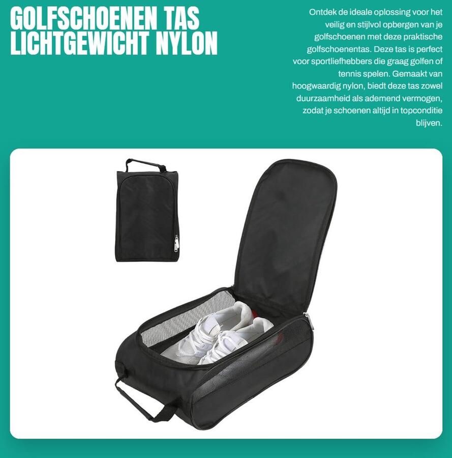 Dailygoods Golfschoenen Tas Lichtgewicht Nylon Duurzaam en Ade d 32 5x20 5x Geschikt voor Golf en Tennis Sportaccessoires