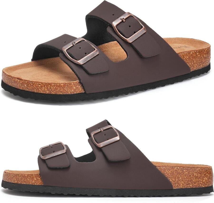 Dailygoods- Herensandalen Antislip Leren Sandalen Zomerschoenen Comfortabele Clogs Platte Gesp