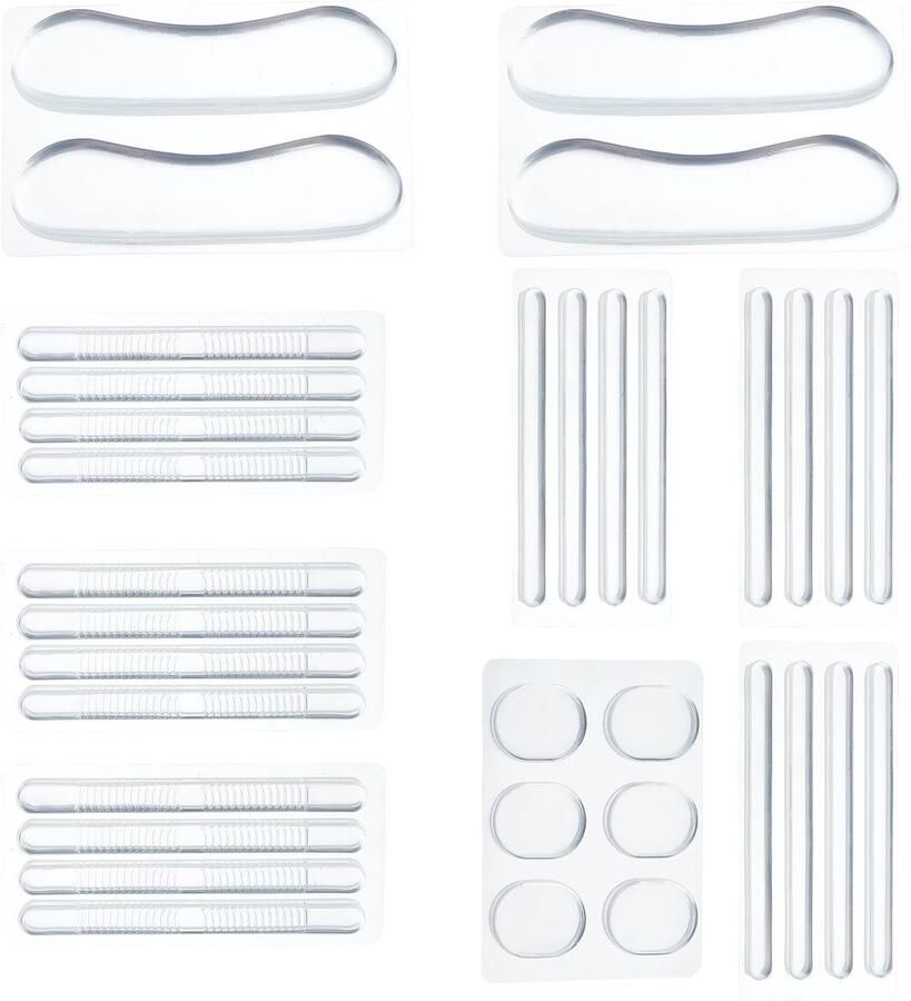 Dailygoods- Hoge Hak Kussen 34 Stuks Inzetstukken Antislip Schoenriem Siliconen Hiel Bandjes Grip Pads Verlicht Pijn en Voorkomt Blaren Schoeninzetstukken