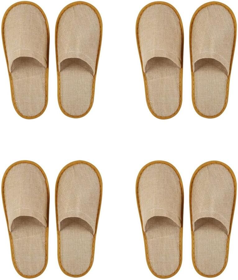 Dailygoods- Hotel Slippers Wegwerp Slippers Set van 4 Paar Badstof Slippers Universele Lichtgewicht en Absorberend Wegwerpslippers