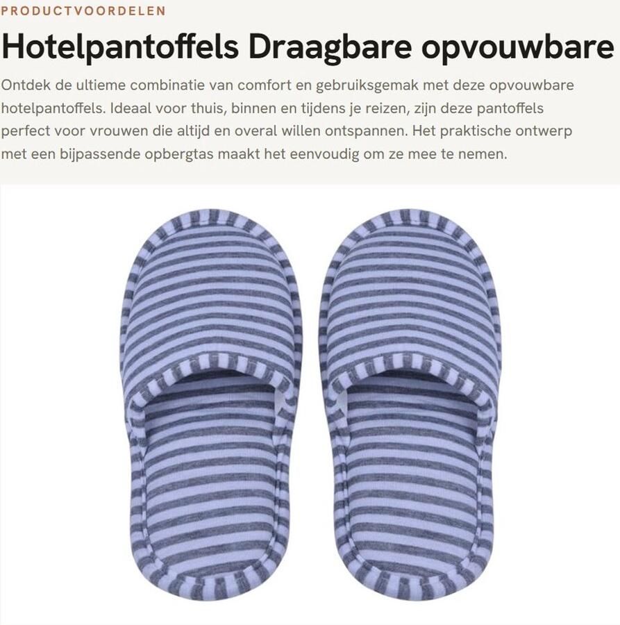 Dailygoods- Hotelpantoffels Opvouwbaar Draagbaar Wegwerp Lichtgewicht Opbergtas Voor Thuis Op Reis Reispantoffels