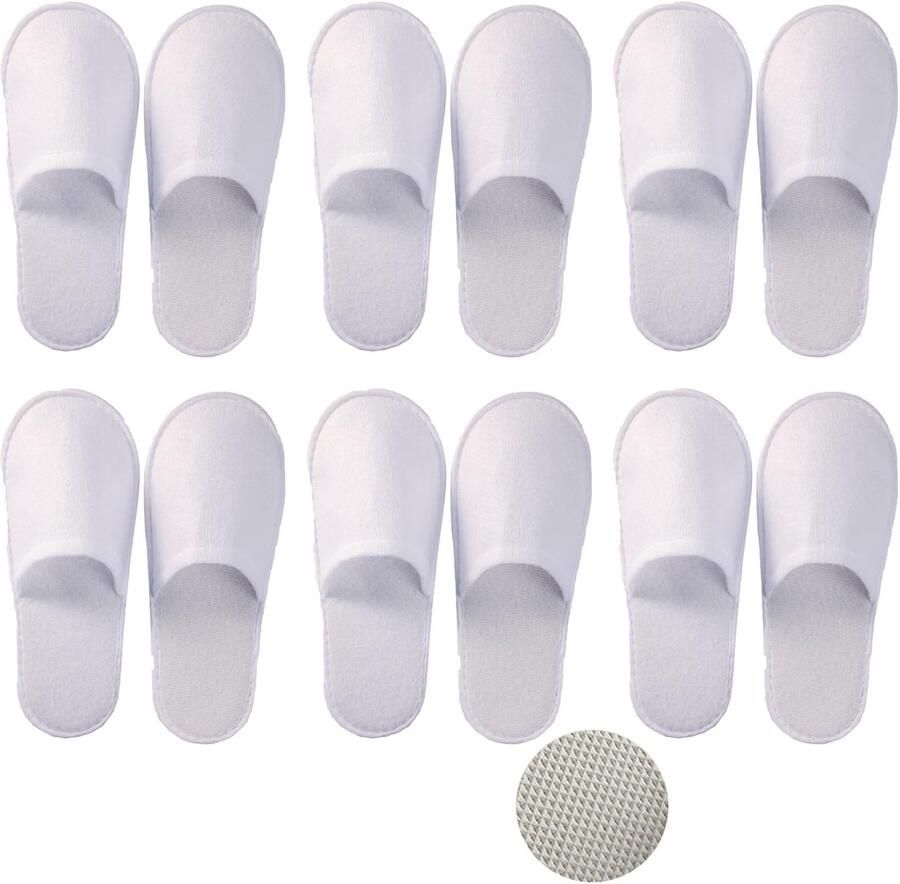 Dailygoods- Hotelslippers Set van 6 Wegwerpschoenen Gastenpantoffels Pantoffels Universele Lichtgewicht Badslippers