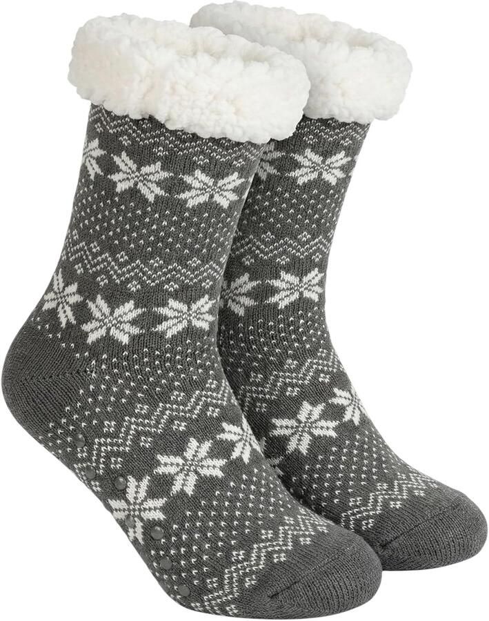 Dailygoods- Huttensokken warme wintersokken Damespantoffels ABS-zool Fleecevoering Eenheids Comfortabel en stijlvol Pantoffels