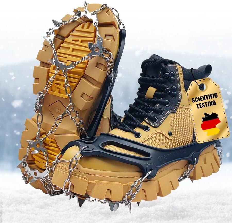 Dailygoods- IJsspikes 19 Tanden Antislip Stijgijzers Roestvrij Staal Professionele Laarspikes Voor Wandelschoenen Inclusief Draagtas