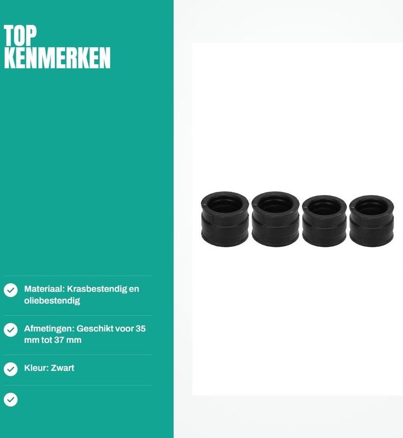 Dailygoods- Inlaatspruitstuk Adapter Krasbestendig Oliebestendig 35 mm 37 mm Hoogwaardige Rubber Betere Afdichtingsprestaties Carburateur