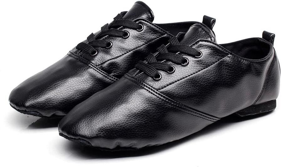 Dailygoods Jazz Balletschoenen met Veters Comfortabele Dansschoenen voor Dames in Zwart