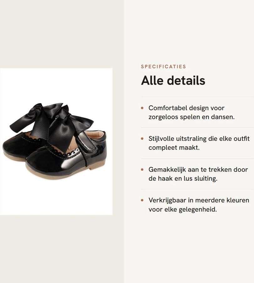 Dailygoods- Jurk Meisjes Casual Elegante Stijl Mary Jane Schoenen Ronde Neus Platte Schoenen Strikdecoratie Meisjesschoenen