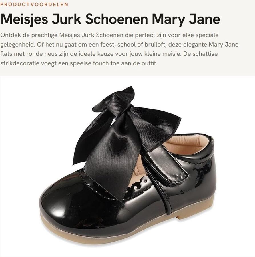 Dailygoods- Jurk Meisjes Casual Elegante Stijl Mary Jane Schoenen Ronde Neus Platte Schoenen Strikdecoratie Meisjesschoenen