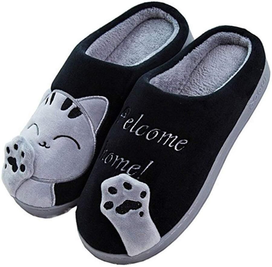 Dailygoods- Kattenpantoffels Antislip Slippers Instapper Slijtvast TPR Zool Hakhoogte