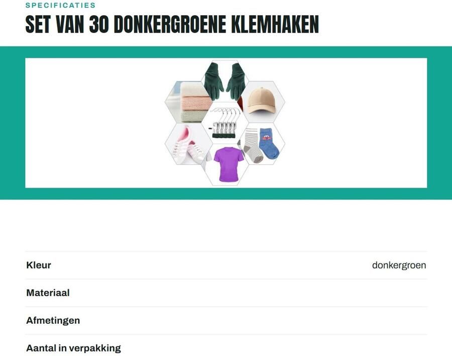 Dailygoods- Klemhaken 30 Stuks Kleding Clips voor Tailleren Duurzaam Materiaal Soft Grip Antislip Voor Binnen Buiten Gebruik Kledingclips