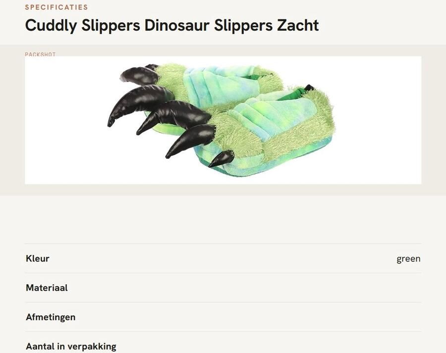 Dailygoods- Knuffelpantoffels Dinosaurus Huisslippers Antislipzool Knuffelzachte Voering Instapper Synthetisch Bovenmateriaal Slippers