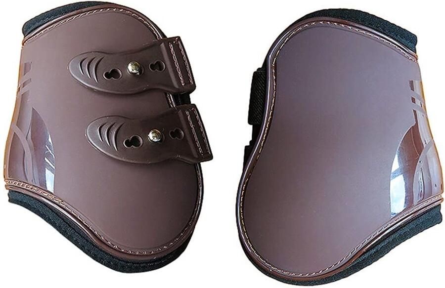 Dailygoods- Laarzen Neopreen met Bescherming Paardenschoenen 2 Stuks Maat L Geschikt voor Paarden 1 45 m tot 1 6 m Bruin