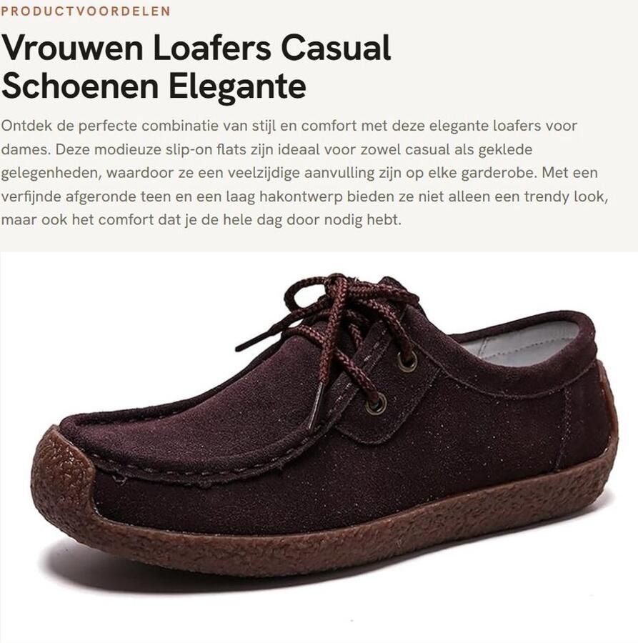 Dailygoods- Loafers Dames Comfort Mocassins Slip-on Casual Lage Hak Gekleed