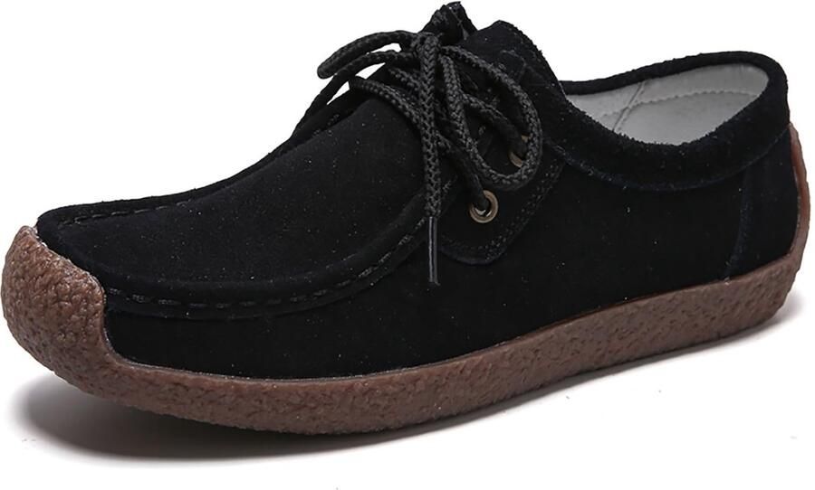 Dailygoods- Loafers Dames Comfort Mocassins Slip-on Casual Lage Hak Veterontwerp Meerdere Kleuren