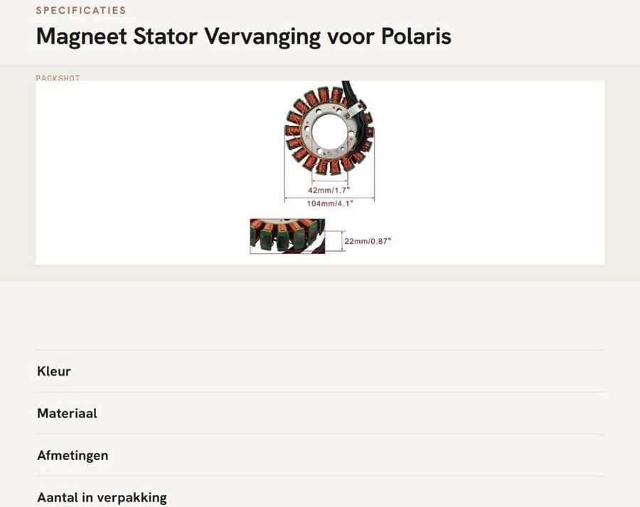 Dailygoods- Magneet Stator Vervanging voor Polaris 2010-2013 18 Spoel Hoogwaardige Metaal Antiroest Duurzaam Eenvoudig te Installeren