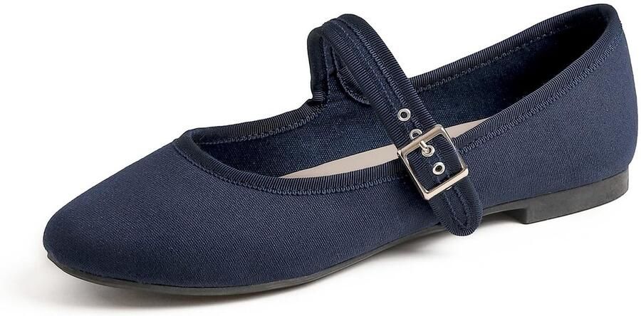 Dailygoods Mary Jane Comfortabele Flats met Ronde Neus en Metalen Gesp voor Dames