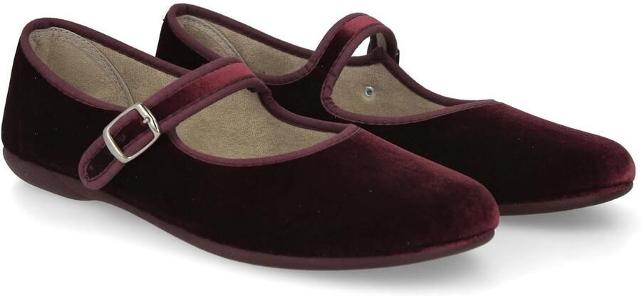 Dailygoods- Mary Jane Schoenen Dames Fluwelen Ballerina's Casual Sandalen Platte Schoenen Sluiting met Gesp Gemaakt in Spanje