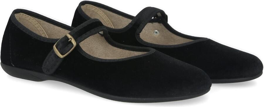Dailygoods- Mary Jane Schoenen Dames Fluwelen Ballerina's Casual Sandalen Platte Schoenen Sluiting met Gesp Gemaakt in Spanje