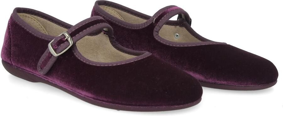 Dailygoods- Mary Janes Fluwelen Dames Platte Ballerina's Casual Sandalen Gespsluiting Rubber Zool Gemaakt in Spanje