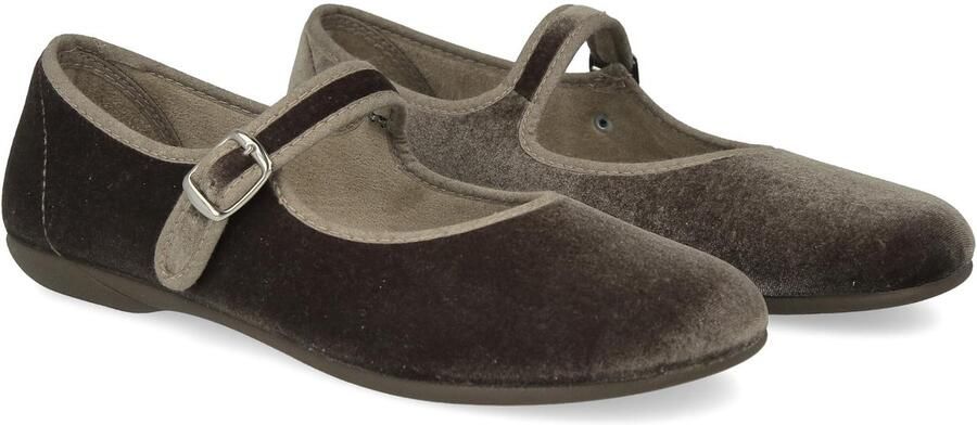 Dailygoods- Mary Janes Fluwelen Dames Platte Ballerina's Casual Sandalen Gespsluiting Rubber Zool Gemaakt in Spanje