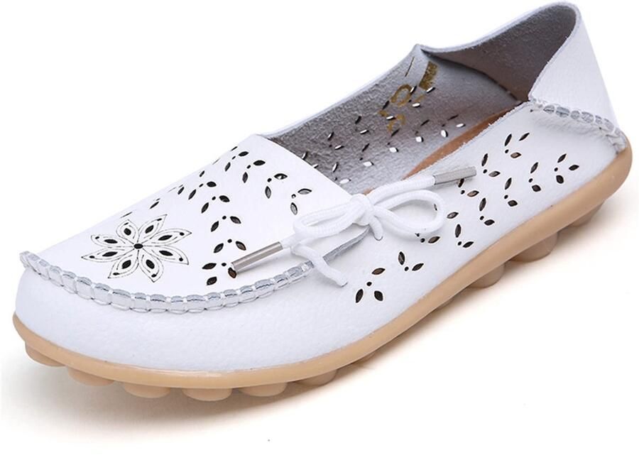 Dailygoods- Mocassins Dames Leren Instappers Comfortabele Loafers Platte Schoenen Slip-On Rijders Casual Ontwerp