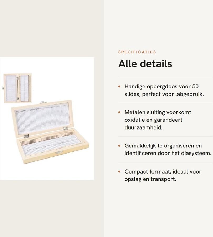 Dailygoods- Opbergdoos Met Metalen Sluiting Opbergdoos Voor Dia's Slide Box Voor Specimens Organiseren En Identificeren Schokbestendig En Duurzaam Diaopbergdoos