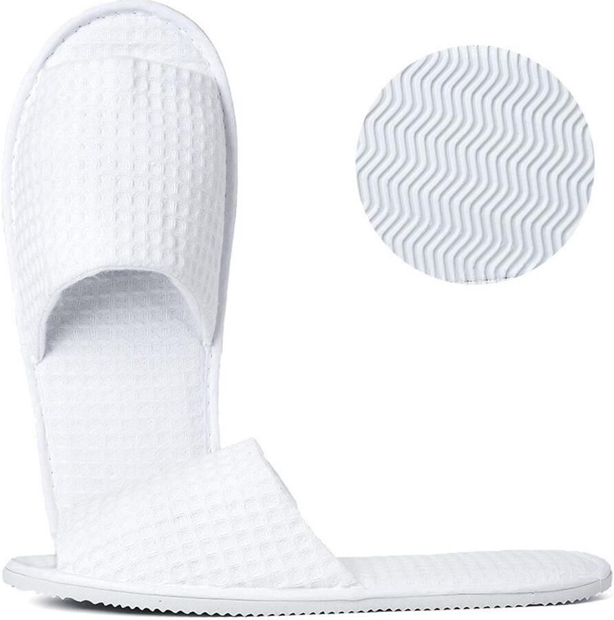 Dailygoods Open Lace Gastenslippers Witte Katoenen Slippers voor Thuis