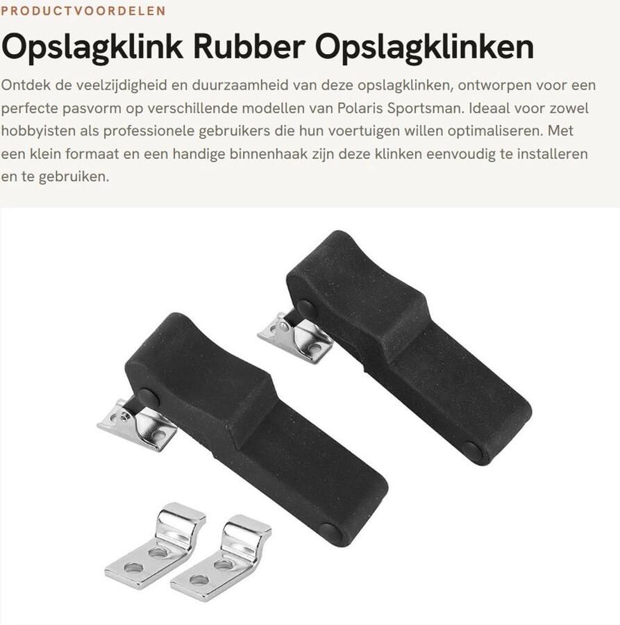 Dailygoods- Opsangklink 2 Stuks Rubber Schokabsorberend Geschikt voor Polaris Sports Eenvoudige installatie Hoogwaardige kwaliteit Opbergvergrendeling