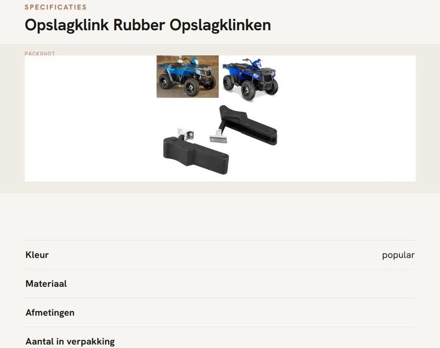 Dailygoods- Opsangklink 2 Stuks Rubber Schokabsorberend Geschikt voor Polaris Sports Eenvoudige installatie Hoogwaardige kwaliteit Opbergvergrendeling