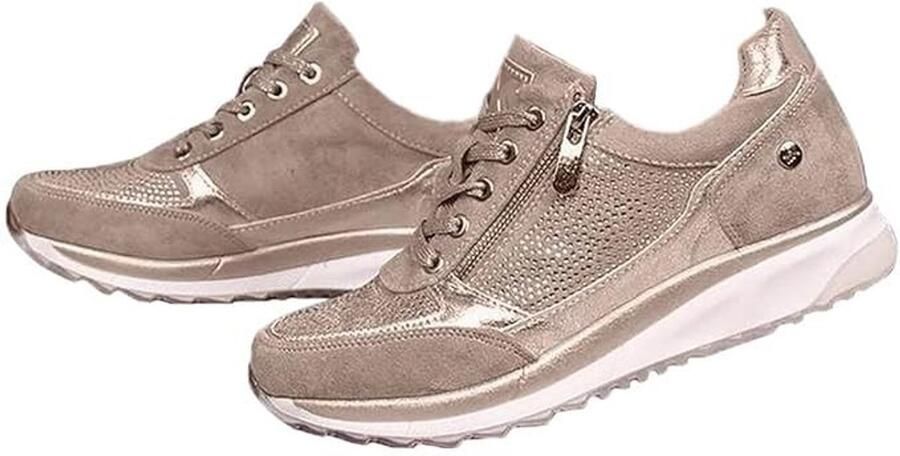 Dailygoods- Orthopedische Sneakers met Ritssluiting Casual Sneakers Boogondersteuning Ademend Comfortabel Ronde Neus Wandelschoenen