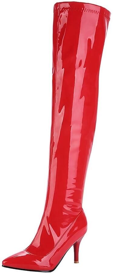 Inovra- Overknee-laarzen dames Stilettohak Ritssluiting Zacht ademend materiaal Draagcomfort met sponslaag Elegante uitstraling