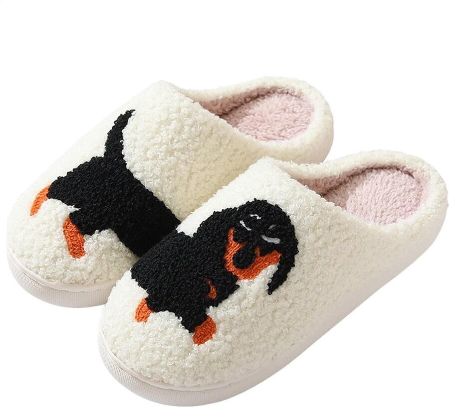 Dailygoods- Pantoffels Dames Antislip Cartoon Pantoffels Dierenpantoffels Pluche Wintercadeau Comfortabele Pasvorm Slippers