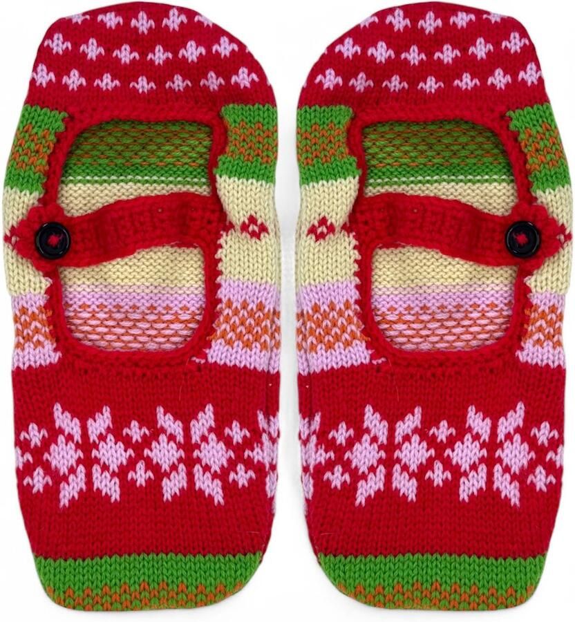Dailygoods- Pantoffels Dames Gebreide Pantoffels Antislip Noorse Sokken Warm en Comfortabel 100% Polyacryl Slippers